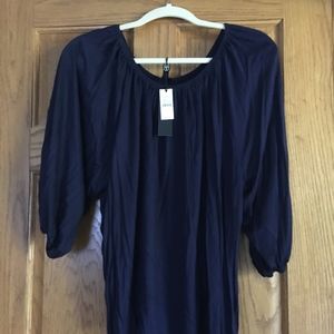 Navy Blue Talbots Plus Size 1XP Blouse